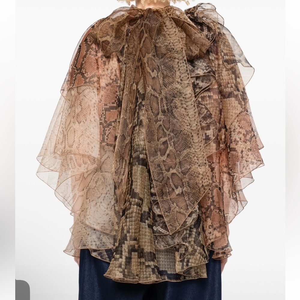 Zimmermann Brown Snake Print Top - Picture 7 of 7